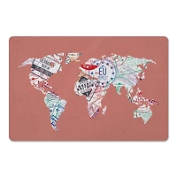 World Map Stamps 27" x 18" Floor Mat