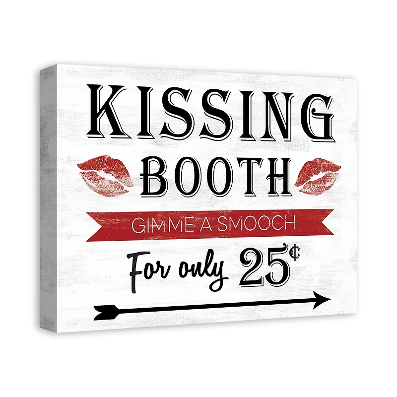 Kissing Booth Sign Canvas Wall Art