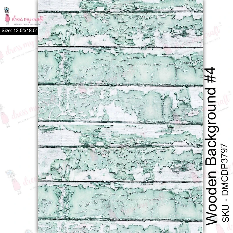 Dress My Craft Transfer Me Sheet 12.5"X18.5"-Wood Background #4
