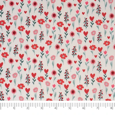 SINGER® Red Floral Cotton Fabric