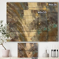 Designart - Fire and Ice Minerals IV - Farmhouse Print on Natural Pine Wood