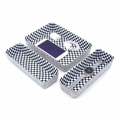 Welaxy Felt 3 Piece Polka Dot Drawer Organizer Set