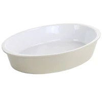 Martha Stewart 13" Taupe Ceramic Oval Baker