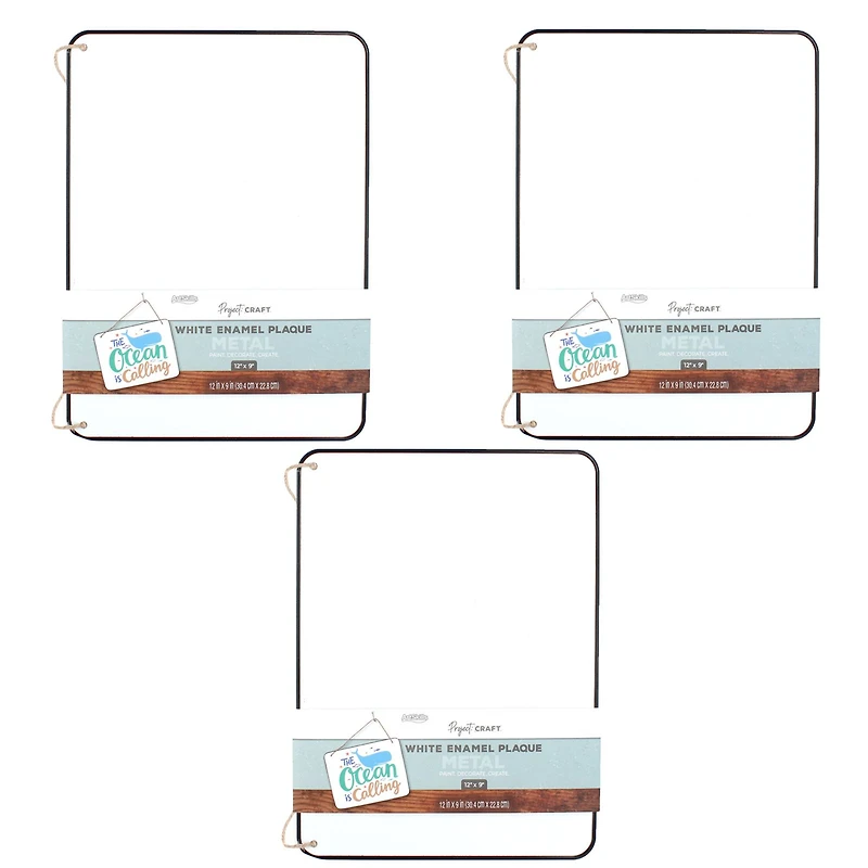ArtSkills® 3 Pack White 9" x 12" Enamel Plaque