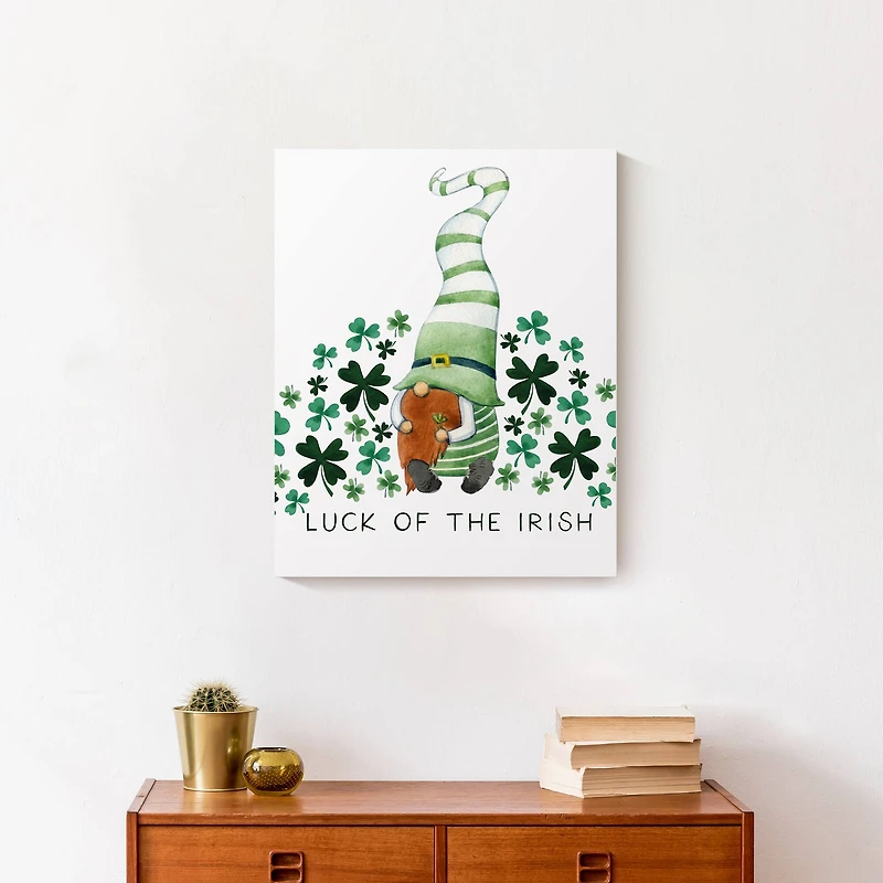Leprechaun Clovers Canvas 16" x 20" Canvas Wall Art