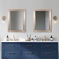 Head West Brushed Nickel Framed Accent Vanity Mirror