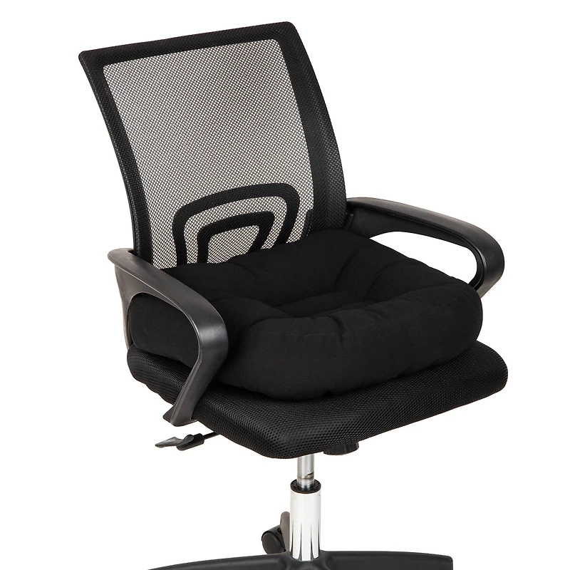 Mind Reader Air-Cloud Booster Seat Cushion for Office, Car, Wheelchair, Support Pillow with Carry Handle, Black