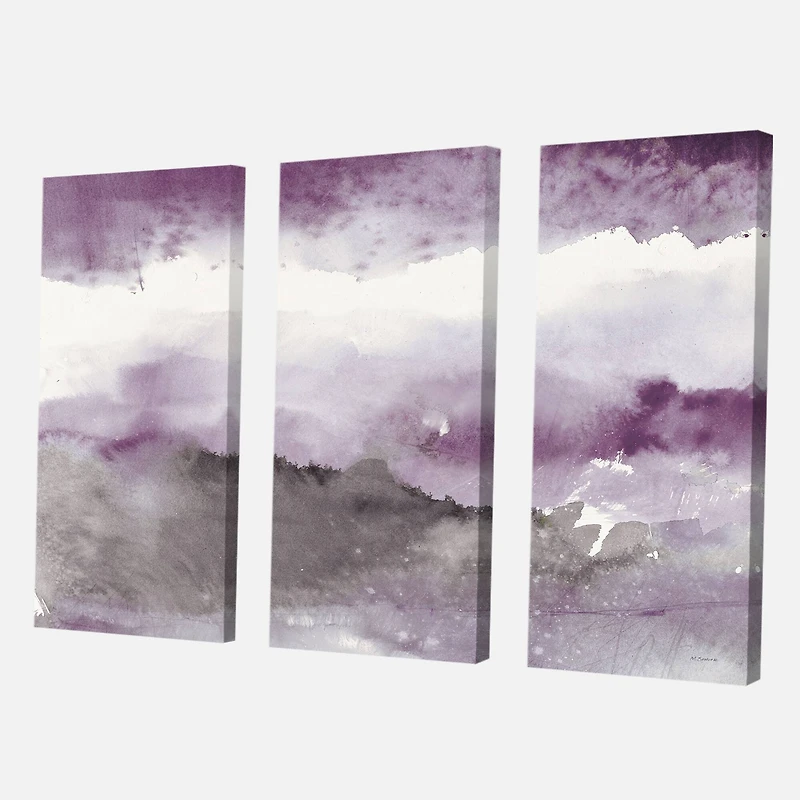 Designart - Midnight at the Lake III Amethyst and Grey