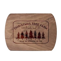 Christmas Tree Farm 8" x 11" Walnut Oval Cutting Board