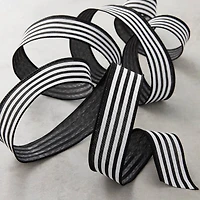 1.5" x 30ft. Stripe Faux Linen Wired Ribbon by Celebrate It™ Décor