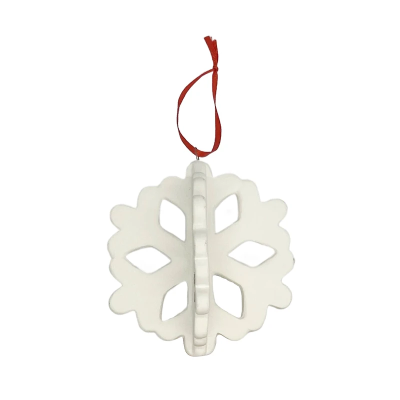 4" DIY Ceramic Slatted Snowflake Ornament by Make Market®