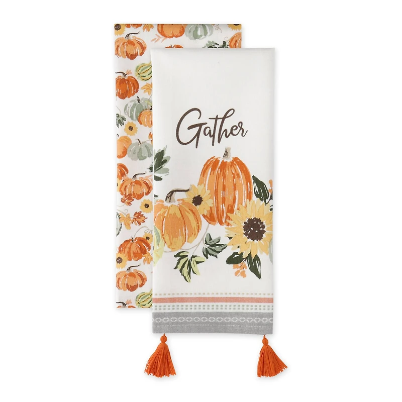 DII® Gather Fall Squash Printed Dishtowel Set
