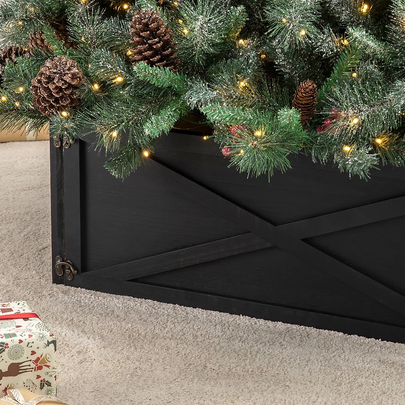 Glitzhome® 32" Black Wooden Tree Collar