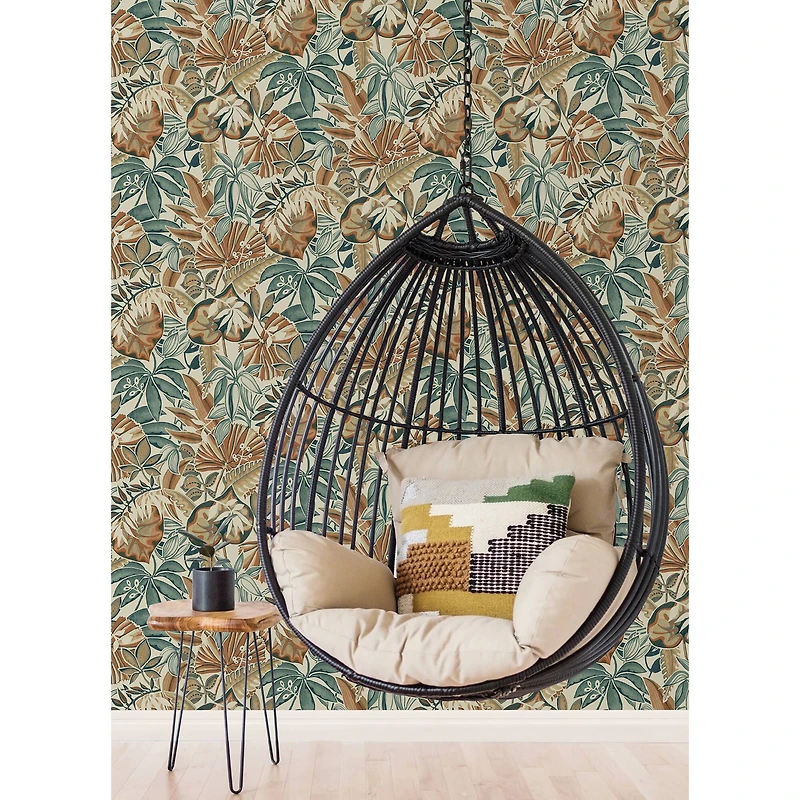 Caroline et Bettina Spice Feuilles Peel & Stick Wallpaper
