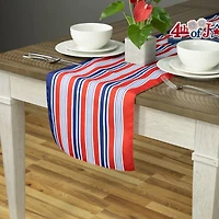 71" Red, White & Blue Striped Table Runner