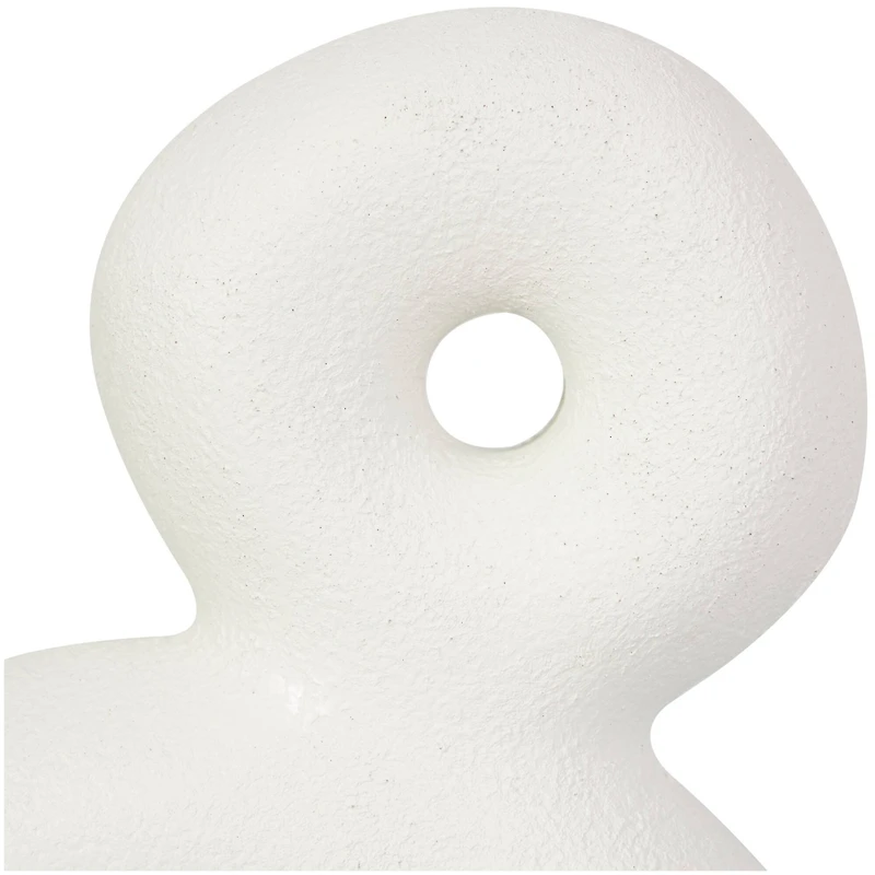 14" White Abstract Stacked Circle Ring Sculpture