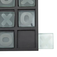 8" Black Wood Tic-Tac-Toe Game Set