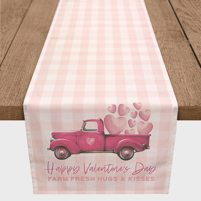 90" Valentine's Day Farm Fresh Hugs & Kisses Table Runner