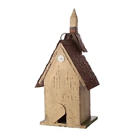 Glitzhome® Distressed Wooden Church Birdhouse
