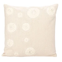 Hello Honey® 20" Natural Patchwork Seashell Cotton & Linen Pillow