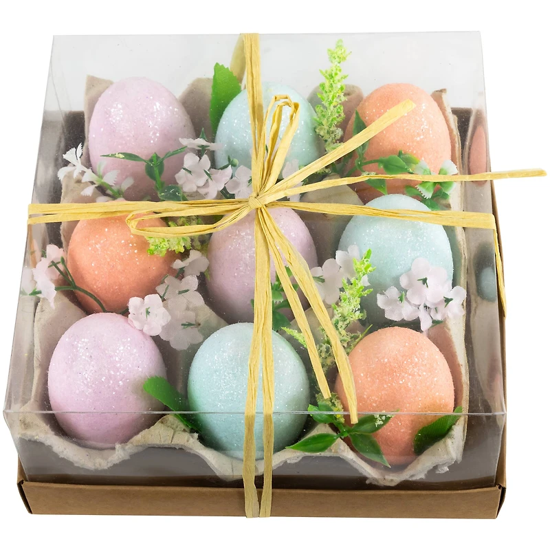 6.25" Pastel Easter Eggs with Carton Decoration