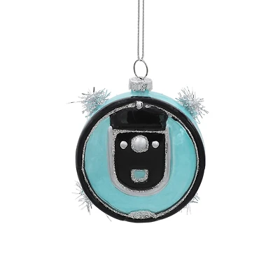 3.5" Black & Blue Vacuum Glass Ornament by Ashland®