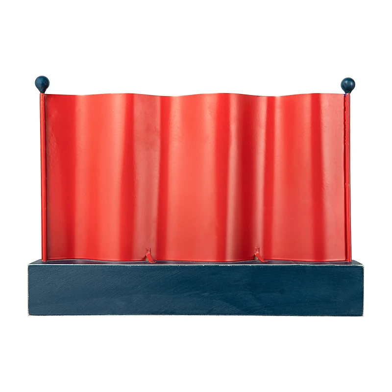 Glitzhome® 14" Metal Patriotic America flag with Wooden Base Table Décor