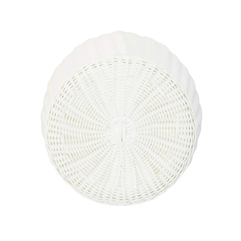 Household Essentials 24.5" White Woven Pedestal