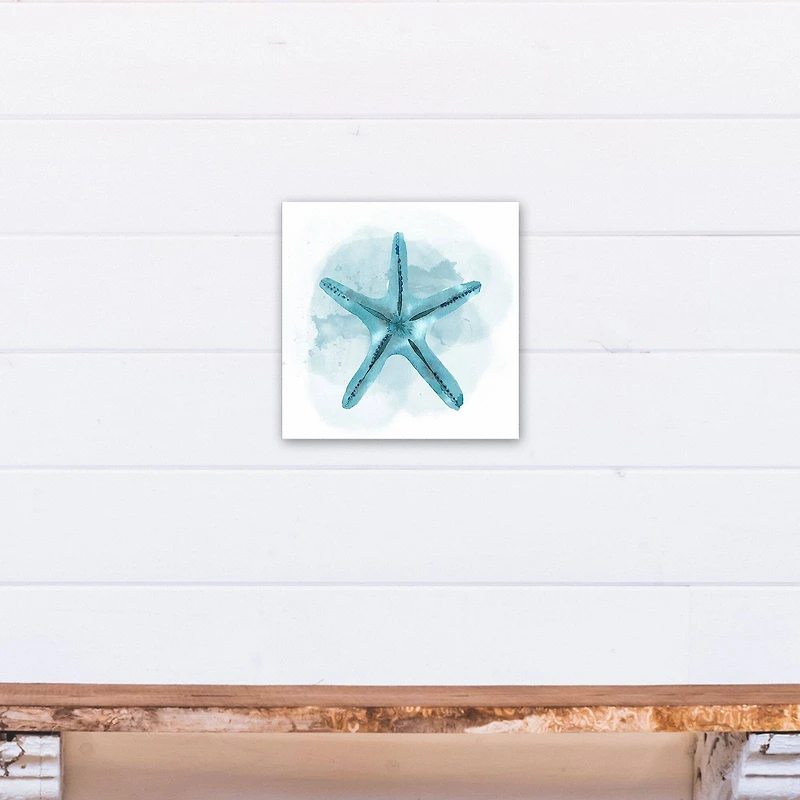Blue Starfish 12" x 12" Canvas Wall Art