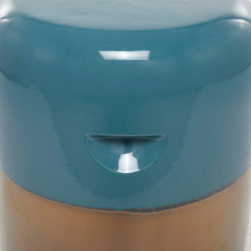 Blue Stoneware Contemporary Accent table 13" x 13" x 18"