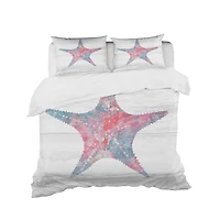 Designart 'Pink Starfish Ocean Life' Coastal Bedding Set