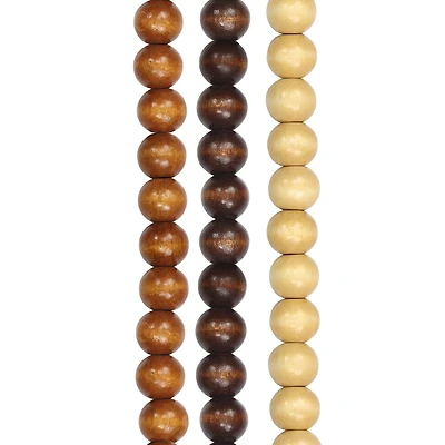 Beige & Brown Round Beads, 10mm by Bead Landing® 