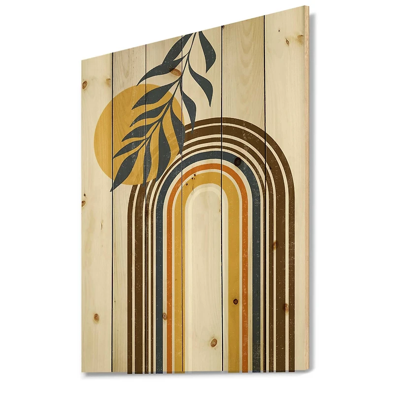 Designart - Abstract Sun Moon Leaves II