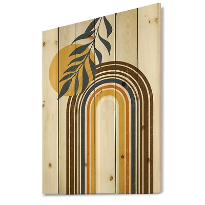 Designart - Abstract Sun Moon Leaves II