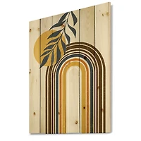 Designart - Abstract Sun Moon Leaves II