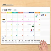 TF Publishing Large 2025 Rainbow Blocks Monthly Blotter Desk Pad Calendar