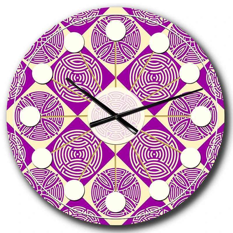 Designart 'Retro Abstract Pattern Design I Mid-Century Modern Wall Clock