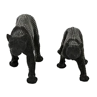 Black Contemporary Leopard Sculpture Set