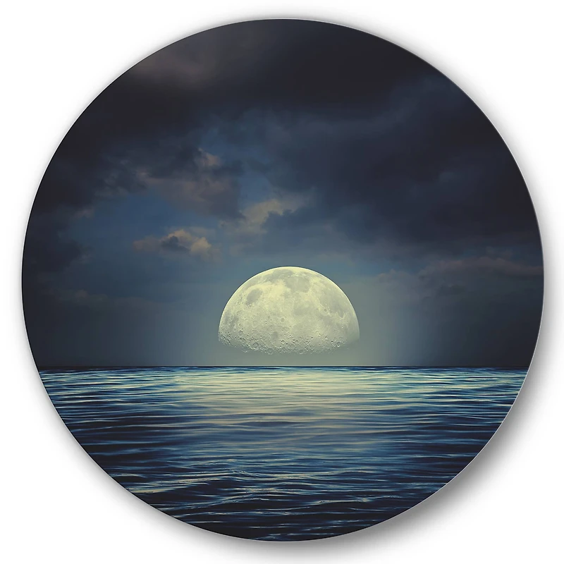 Designart - Super Moon Over The Sea II