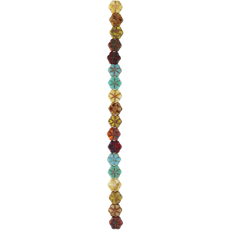 Autumn Czech Glass Flower Beads, 10.6mm by Bead Landing™