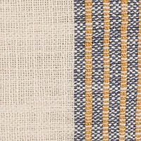 Hello Honey® Blue & Yellow Stripes on Cream Cotton Throw Pillow with Fringe