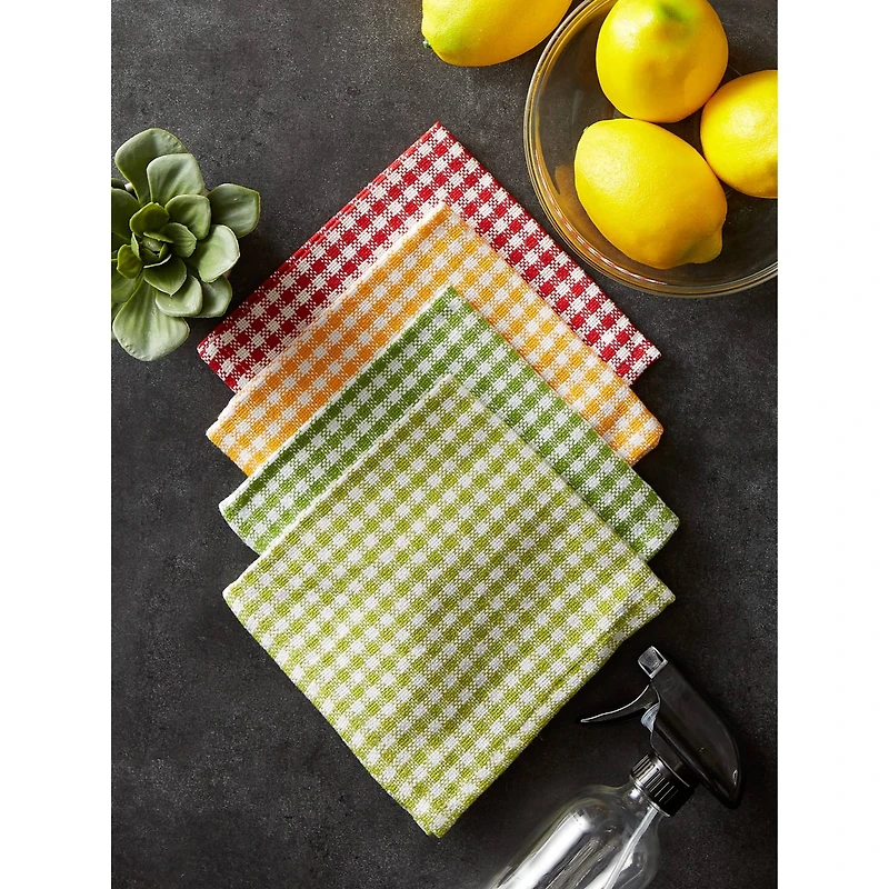 DII® Pea Patch Check Heavyweight Dishcloths, 4ct.