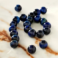 Dark Blue Tiger Eye Round Beads, 8mm by Bead Landing™