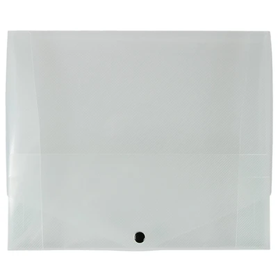 JAM Paper Clear Plastic Portfolio with Snap Closure 10" x 12.5"
