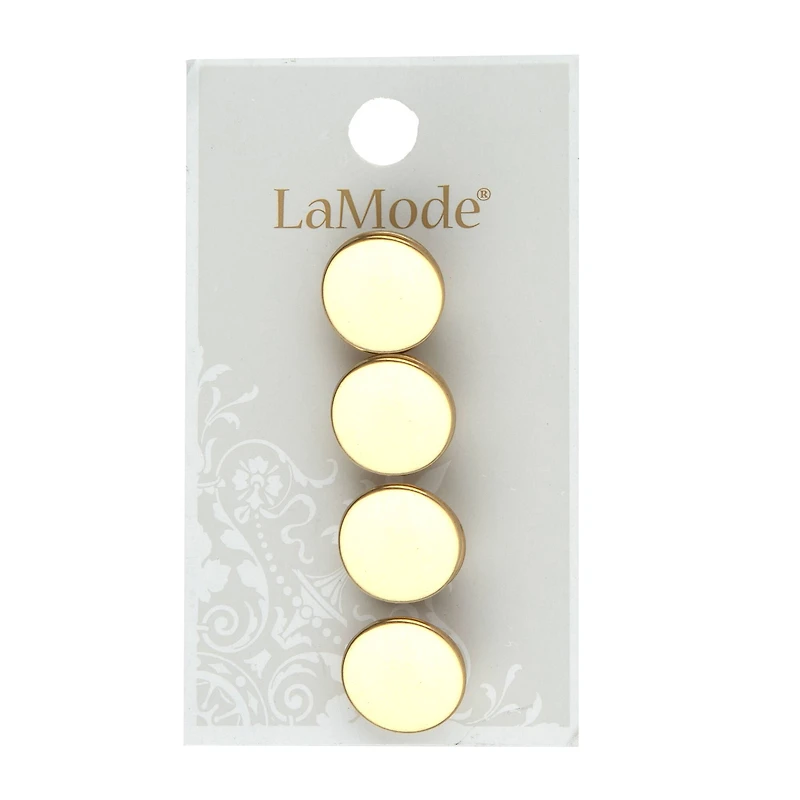 LaMode 5/8" Gold Flat Shank Buttons, 4ct.