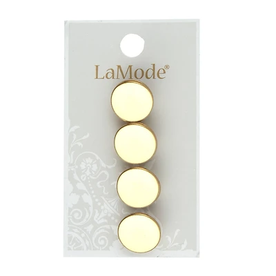 LaMode 5/8" Gold Flat Shank Buttons, 4ct.