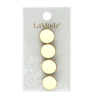 LaMode 5/8" Gold Flat Shank Buttons, 4ct.