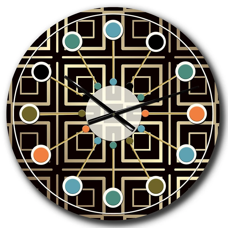 Designart 'Golden Luxury Metallic Geometrics Xii Mid-Century Modern Wall Clock