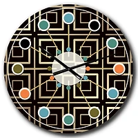 Designart 'Golden Luxury Metallic Geometrics Xii Mid-Century Modern Wall Clock