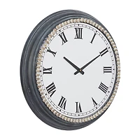 White Metal Farmhouse Wall Clock, 23" x 23" x 3"